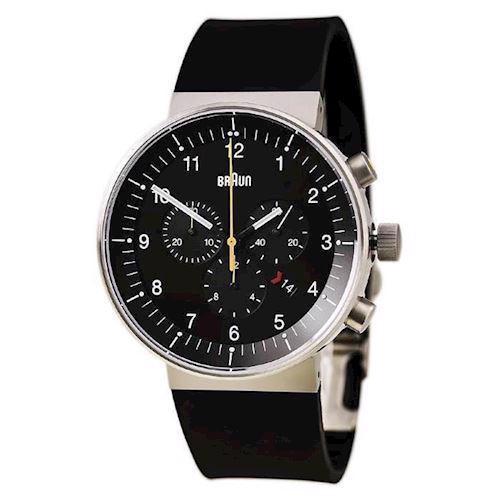 Image of Braun Prestige mat rustfri stål quartz med chronograph Herre ur, model BN0095BKSLBKG